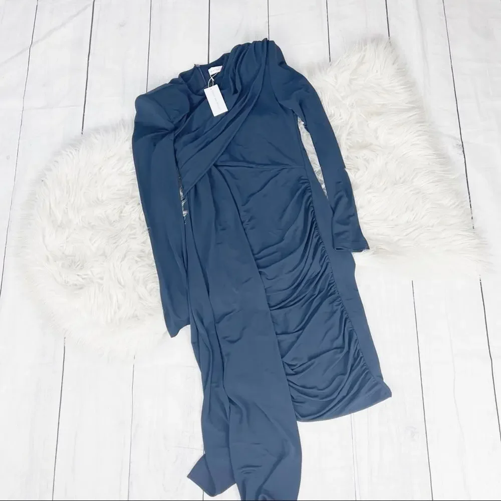 Bianca and Bridgett Dakota Bodycon Ling Sleeve Navy Blue Dress Size 8 NEW - Picture 2 of 5